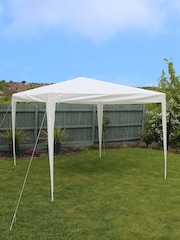 Charles Bentley White Garden Gazebo With 3 Side Walls - Image 2 of 6