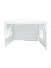 Charles Bentley White Garden Gazebo With 3 Side Walls - Image 6 of 6