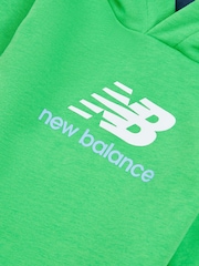 New Balance Green Kids 100% Cotton Hoodie & Shorts Set - Image 4 of 5