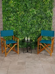 Charles Bentley Teal 1 Pair of Traditional Wooden Garden Director Chairs - Image 1 of 6
