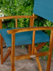 Charles Bentley Teal 1 Pair of Traditional Wooden Garden Director Chairs - Image 2 of 6
