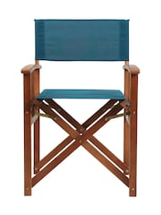 Charles Bentley Teal 1 Pair of Traditional Wooden Garden Director Chairs - Image 4 of 6