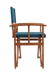 Charles Bentley Teal 1 Pair of Traditional Wooden Garden Director Chairs - Image 6 of 6
