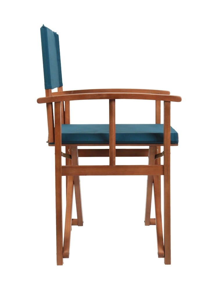 Charles Bentley Teal 1 Pair of Traditional Wooden Garden Director Chairs - Image 6 of 6