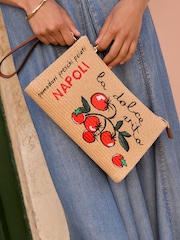 Natural Raffia Effect Clutch Bag - Image 1 of 3