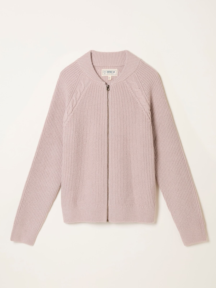 FatFace Loren Natural Knitted Bomber - Image 6 of 6