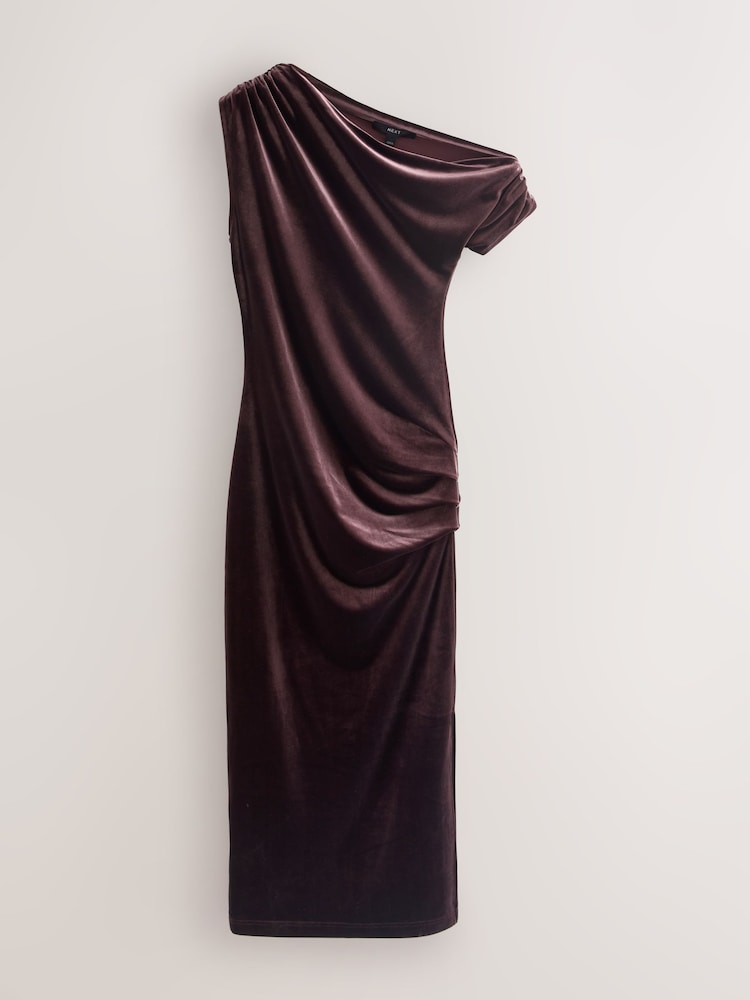 brown off the shoulder midi dress 525 America Off-The-Shoulder Maxi Dress main image 1