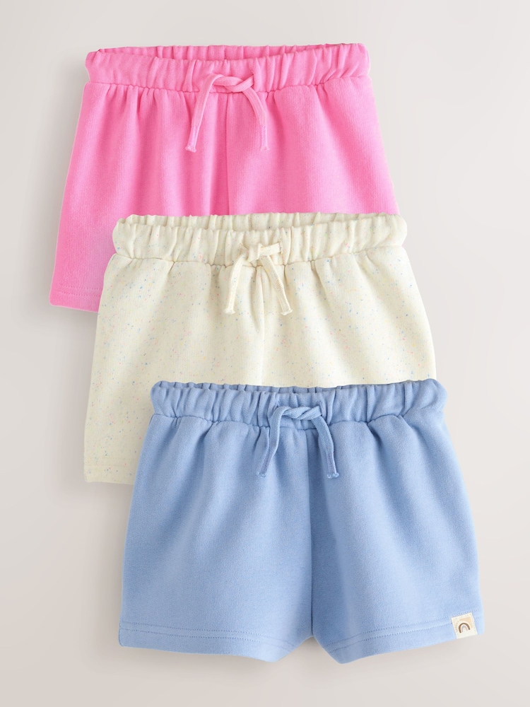 Blue/Pink/Oatmeal - Shorts Set 3 Pack (3mths-7yrs) - Slika 1 iz 7 Blue/Pink/Oatmeal - Shorts Set 3 Pack (3mths-7yrs) - Slika 1 iz 7