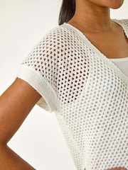 Blanco - Roman 2-In-1 Open Knitted T-Shirt - Imagen 5 de 5