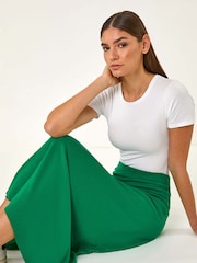 Roman Green A-Line Pull On Stretch Skirt - Image 2 of 5