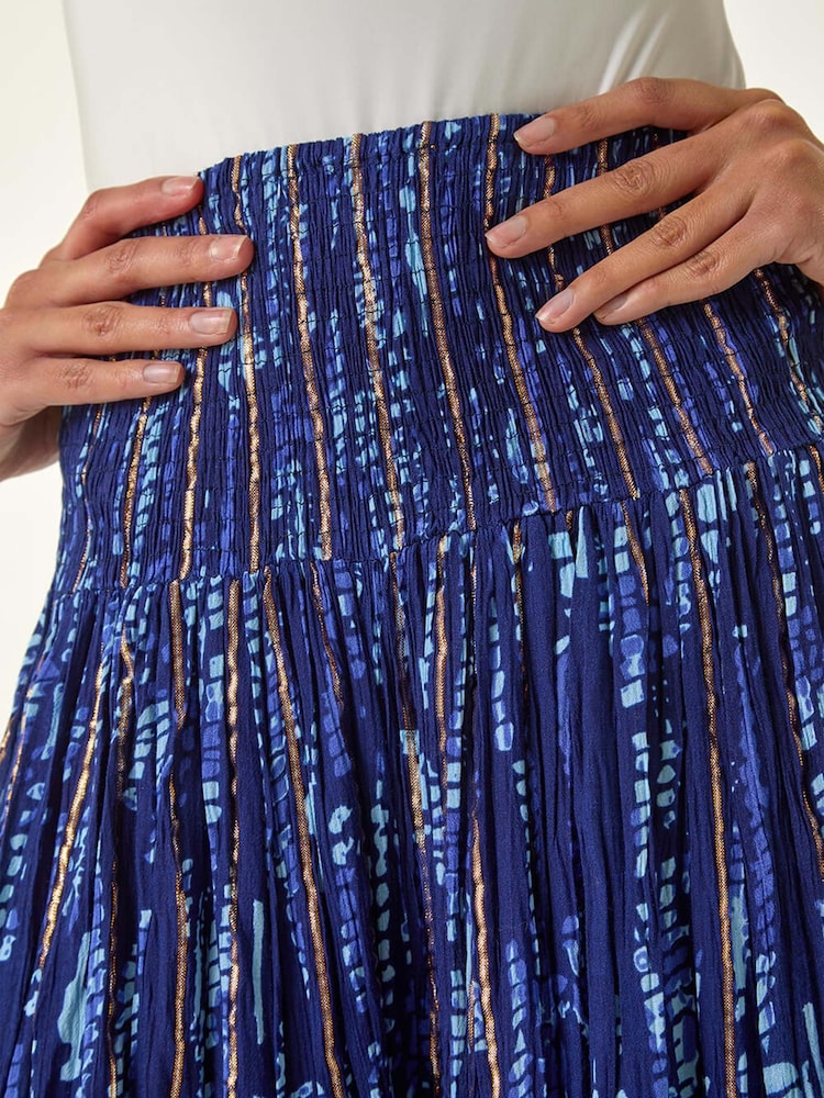 Roman Blue Abstract Print Palazzo Wide Leg Trousers - Image 2 of 5 Roman Blue Abstract Print Palazzo Wide Leg Trousers - Image 2 of 5