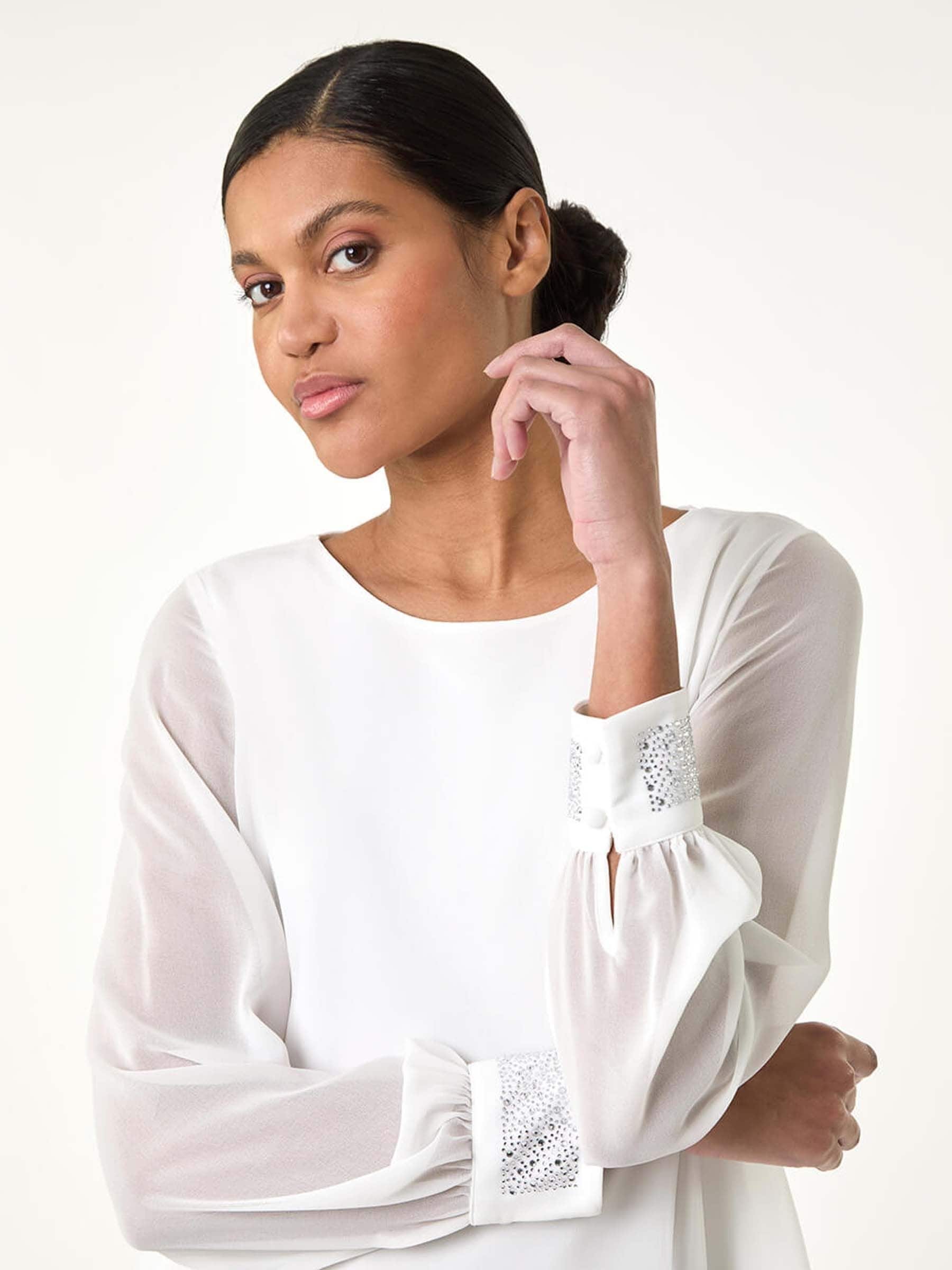 Buy Roman White Hotfix Detail Asymmetric Hem Top from Next Canada