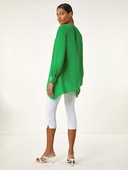 Roman Green Hotfix Detail Asymmetric Hem Top - Image 3 of 5