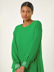 Roman Green Hotfix Detail Asymmetric Hem Top - Image 4 of 5