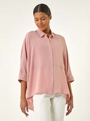 Roman Pink Boxy Relaxed Shirt - Image 1 of 5