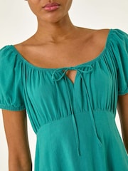 Roman Green Puff Sleeve Mix Midi Dress - Image 5 of 5
