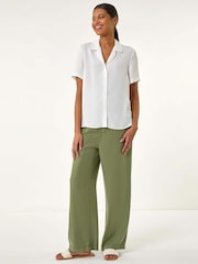 Roman White Collared Short Sleeve Blouse - Image 2 of 5
