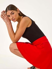 Roman Red Roman Pull On Stretch Skater Skirt - Image 2 of 5