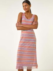 Roman Purple Space Dye Knitted Midi Dress - Image 1 of 5