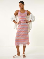 Roman Purple Space Dye Knitted Midi Dress - Image 2 of 5