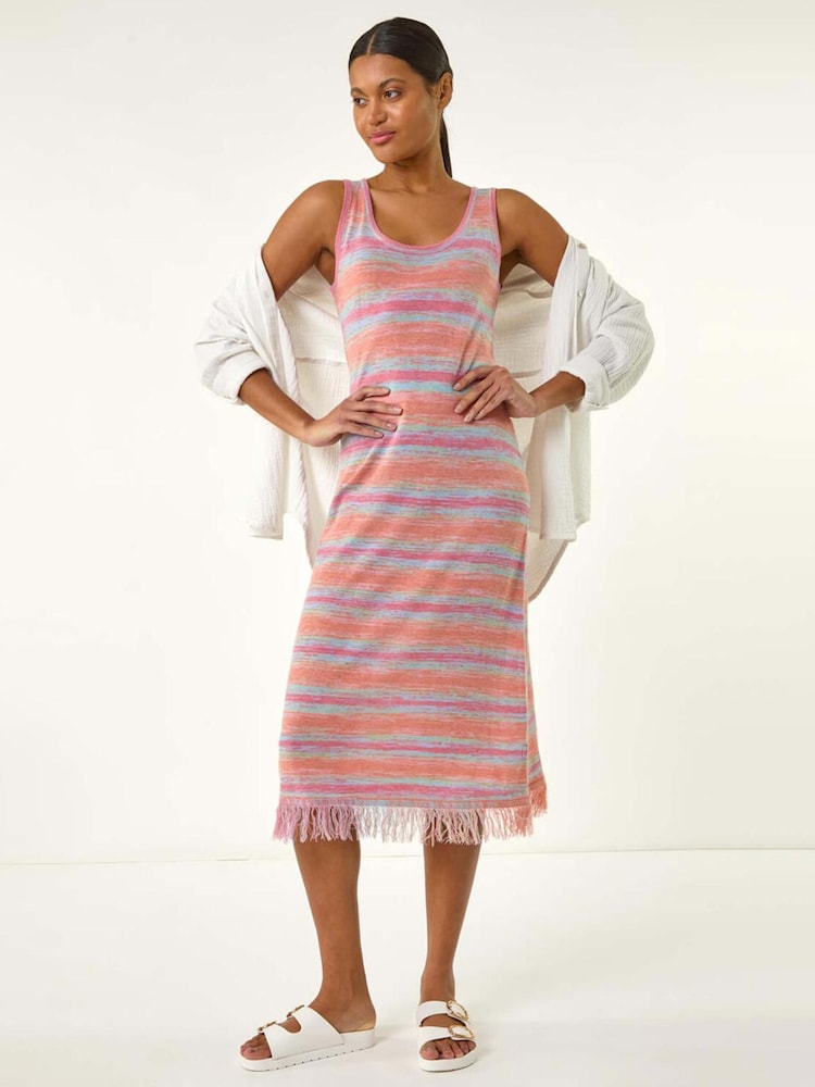Roman Purple Space Dye Knitted Midi Dress - Image 2 of 5