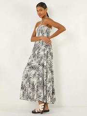 Roman Black Shirred Bandeau Midi Dress - Image 1 of 5