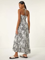 Roman Black Shirred Bandeau Midi Dress - Image 3 of 5