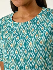 Roman Ikat Print Stretch T-Shirt - Imagen 5 de 5