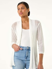 Roman White Longline Back Detail Cardigan - Image 1 of 5