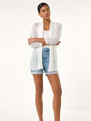 Roman White Longline Back Detail Cardigan - Image 2 of 5