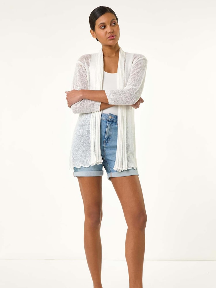 Roman White Longline Back Detail Cardigan - Image 2 of 5