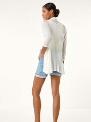 Roman White Longline Back Detail Cardigan - Image 3 of 5