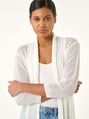 Roman White Longline Back Detail Cardigan - Image 4 of 5