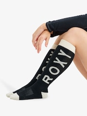 Negro - Roxy Shred Time Logo Ski Socks - Imagen 1 de 1
