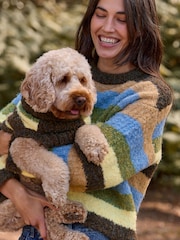 Multi Stripe Boucle Knitted Dog Jumper With Wool - Image 10 of 11