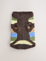 Multi Stripe Boucle Knitted Dog Jumper With Wool - Image 2 of 11