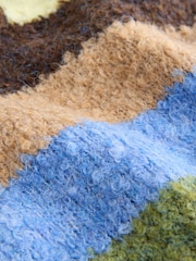 Multi Stripe Boucle Knitted Dog Jumper With Wool - Image 5 of 11