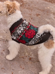Chocolate Brown Fairisle Knitted Dog Jumper With Wool - Image 4 of 10