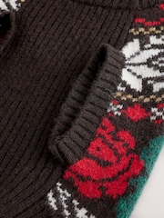 Chocolate Brown Fairisle Knitted Dog Jumper With Wool - Image 8 of 10