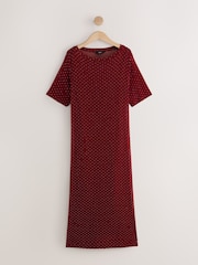 Burgundy Red Hotfix T-Shirt Midi Dress - Image 6 of 8