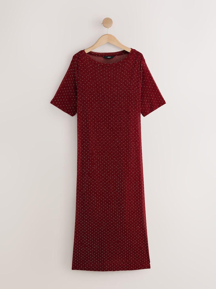 Buy Burgundy Red Sparkle Hotfix Midi Dress from Next USA Buy Burgundy Red Sparkle Hotfix Midi Dress from Next USA