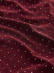 Burgundy Red Hotfix T-Shirt Midi Dress - Image 8 of 8
