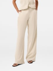 Forever New Cream Petite Daniela Wide Leg Trousers - Image 1 of 5