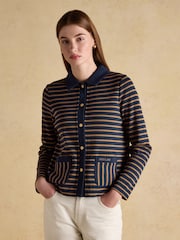Joules Premium Ribbed 100% Cotton Jersey Cardigan - תמונה 1 מתוך 8