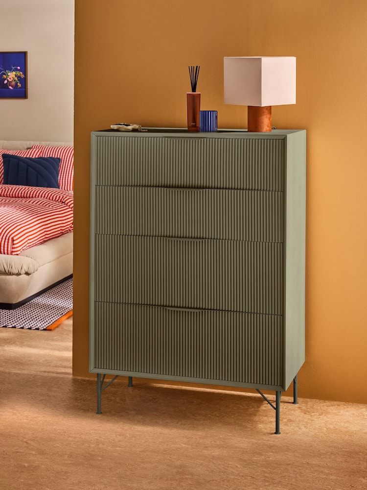 MADE.COM Green Elian 4 Drawer Chest - Image 1 of 6