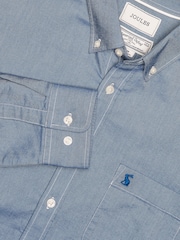 Joules Oxford Chambray Blue Long Sleeve Long Sleeve Classic Fit Cotton Shirt - Image 2 of 11