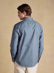 Joules Oxford Chambray Blue Long Sleeve Long Sleeve Classic Fit Cotton Shirt - Image 3 of 11