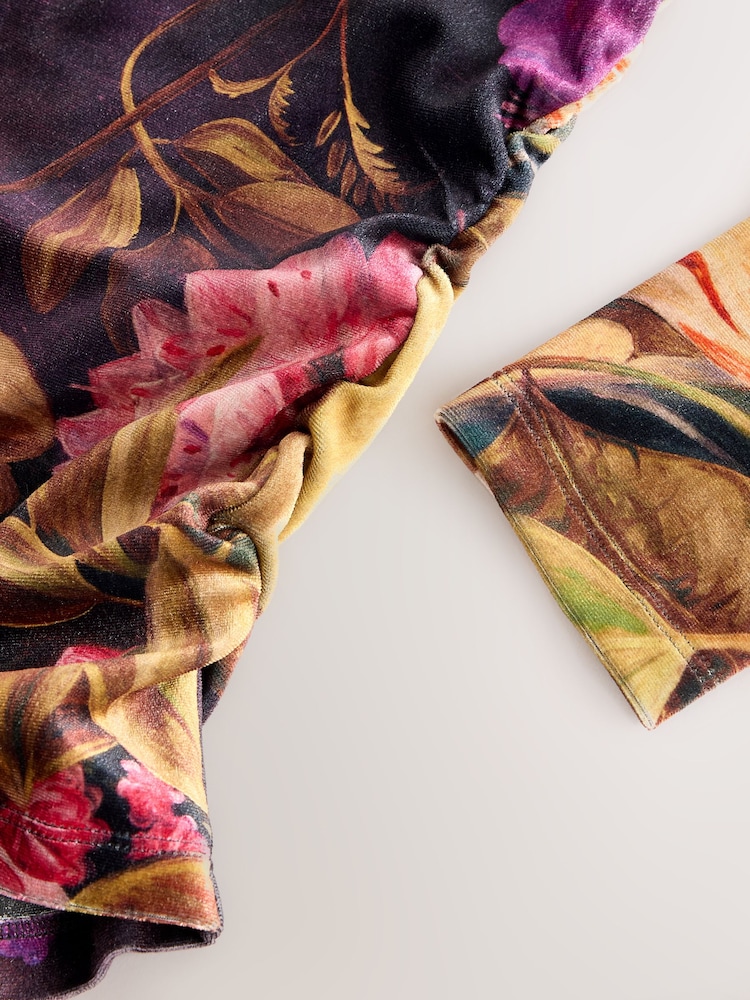 Floral - Velvet Long Sleeved Top - Imagem 3 de 3