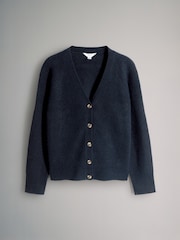 The Set Burgundy Red/Navy Blue 2 Pack Chunky Rib Knitted Cardigans With Wool - Image 3 of 5