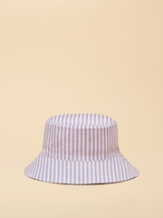 Joules Girls' Bayley Pink Multi Stripe Bucket Hat - Image 5 of 5
